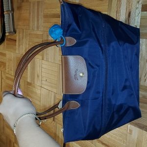 Long champ Le Pliage Expandable Tote in Navy Blue